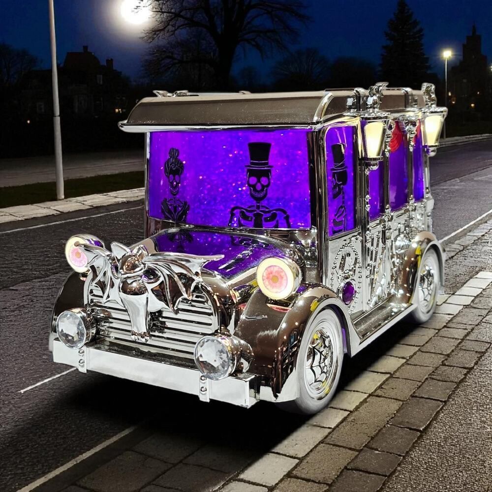 Bath & Body Works‎ Light-Up Hearse Waterglobe 3-Wick Candle Holder AS IS - Picture 1 of 14
